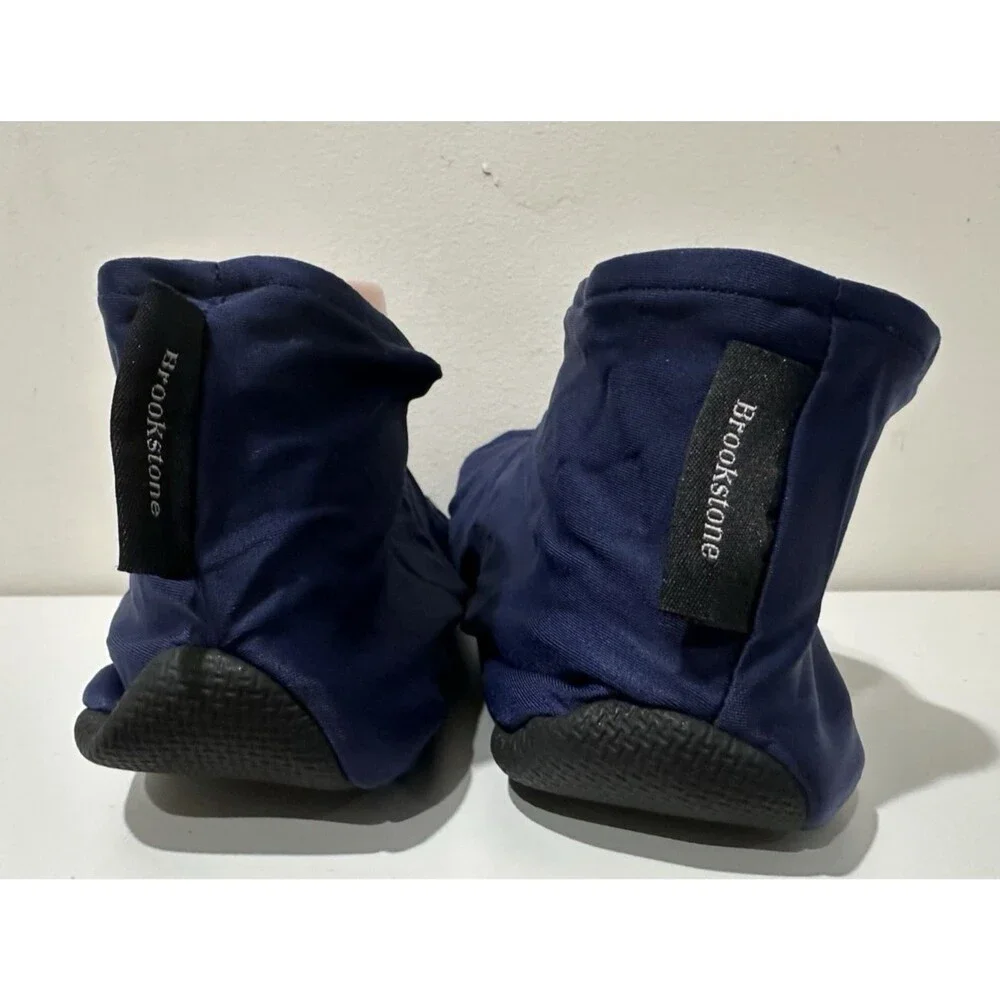 Brookstone air soft navy  travel boot slippers men size Large